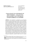 Challenges to copyright on the internet – Collective management of copyright and BitTorrent platforms