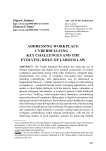 Addressing workplace cyberbullying – Key challenges and the evolving role of labour law
