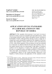 Application of ESG standards in labor relations in the Republic of Serbia